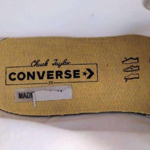 CONVERSE CHUCK TAYLOR ALL STAR 70 HIGH TOP M-6.5 W-8.5 BLK/YELLOW PLAID - Picture 9 of 11